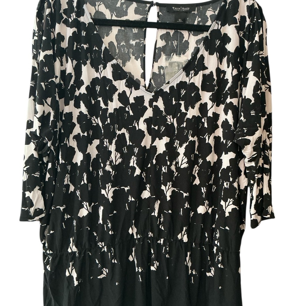 Black and‎ White Floral Dress